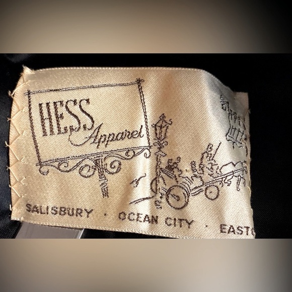 Vtg 60s Hess Apparel Glam Black Long retro trench with rhinestone buttons M - Picture 2 of 15